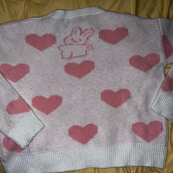 Pink Heart Pattern Sweater - Picture 4 of 6